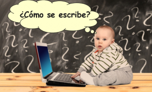 free spanish vocabulary baby spelling on laptop