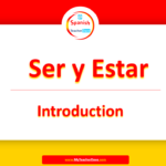 Free Spanish Ser y Estar page image with Spanish colours red and orange background MTD logo and title of Ser y Estar